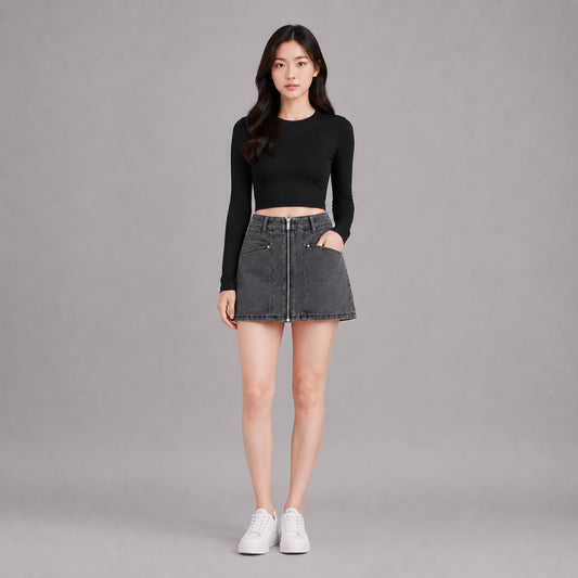 COLEGACY Women Denim Skirt
