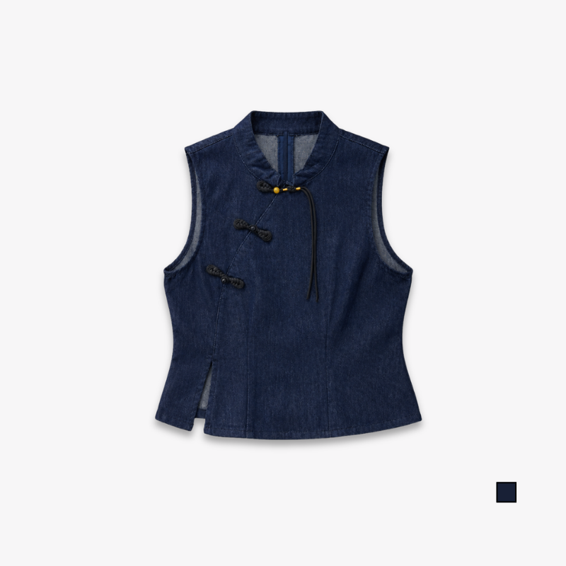 COLEGACY Women Mandarin Collar Vest Top