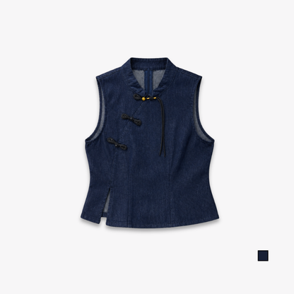 COLEGACY Women Mandarin Collar Vest Top