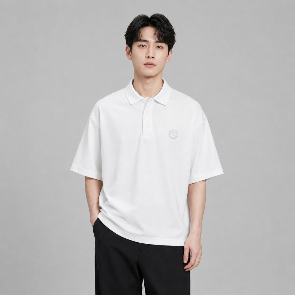 COLEGACY Men Oversized Polo Shirt