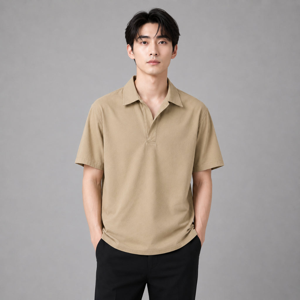 COLEGACY Men Open Collar Short Sleeve Shirt