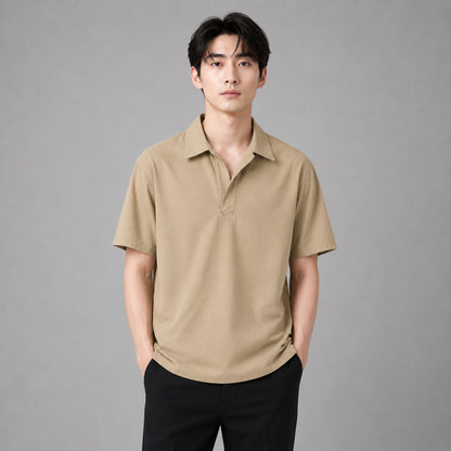 COLEGACY Men Open Collar Short Sleeve Shirt