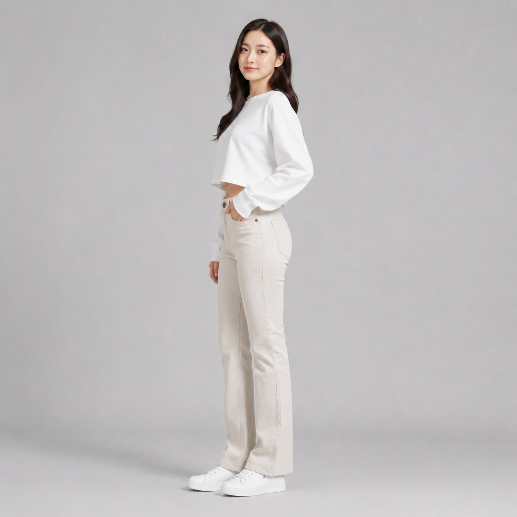 COLEGACY Women Straight Leg Denim Pants