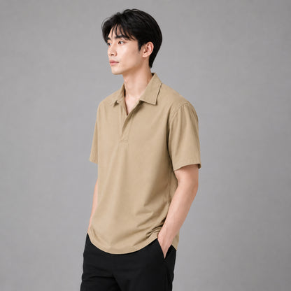 COLEGACY Men Open Collar Short Sleeve Shirt