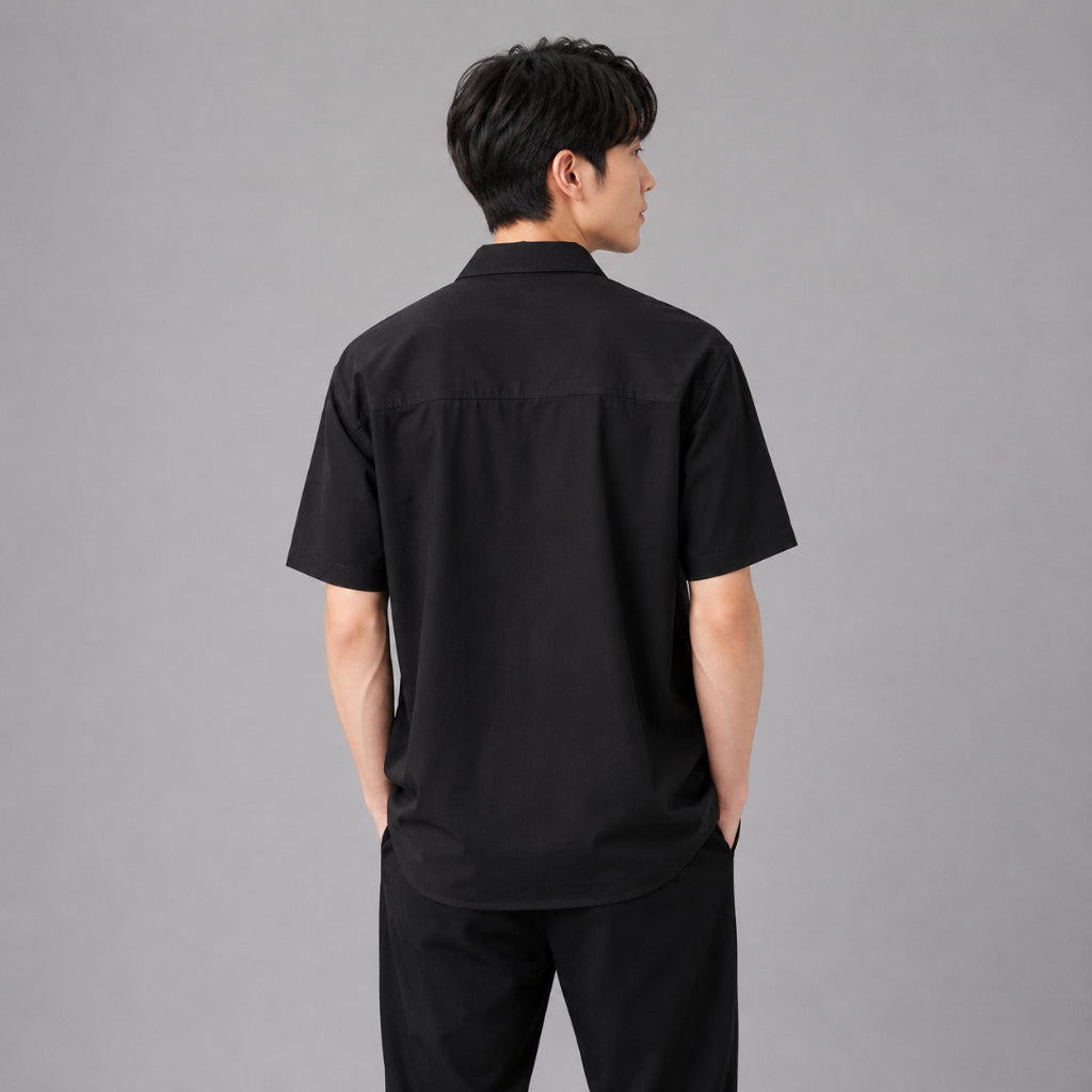 COLEGACY Men Open Collar Short Sleeve Shirt