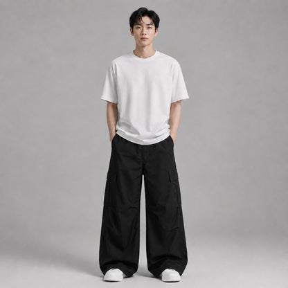 COLEGACY Men Wide Leg Cargo Pants