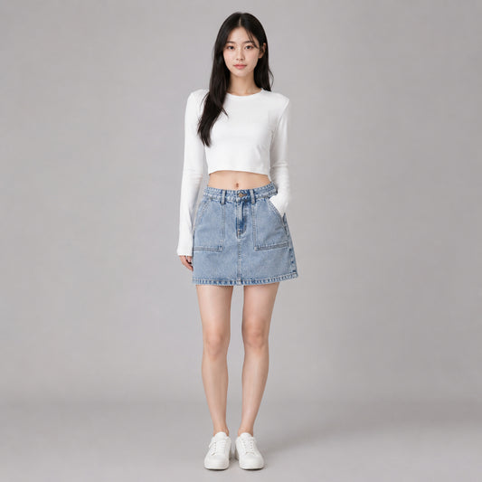 COLEGACY Women Denim Mini Skirt