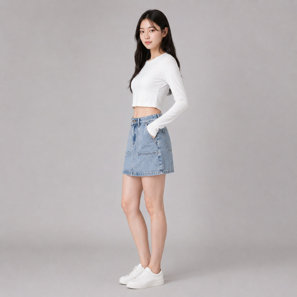 COLEGACY Women Denim Mini Skirt