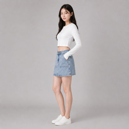 COLEGACY Women Denim Mini Skirt