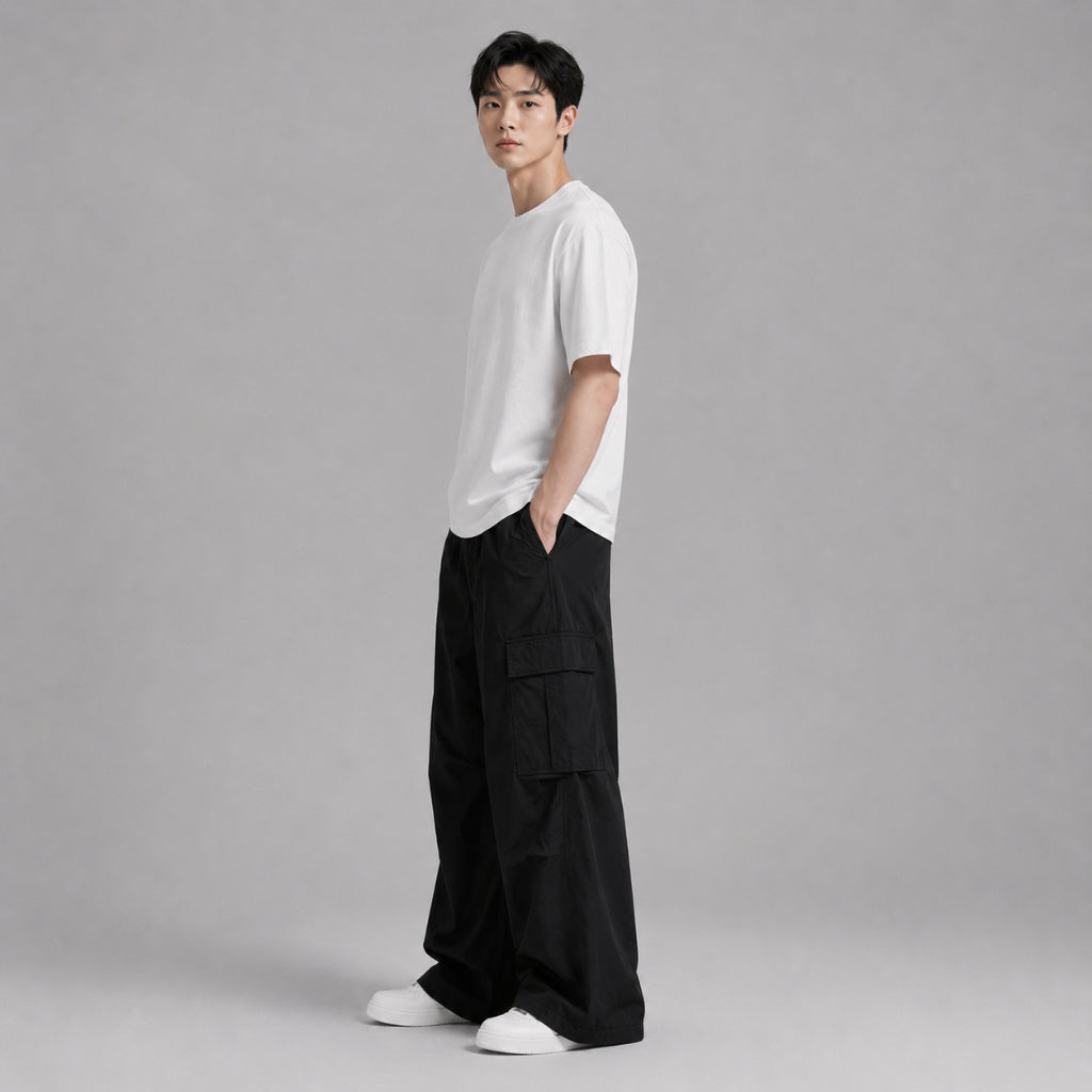 COLEGACY Men Wide Leg Cargo Pants
