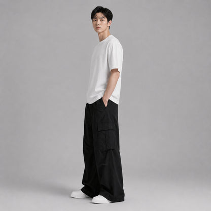 COLEGACY Men Wide Leg Cargo Pants