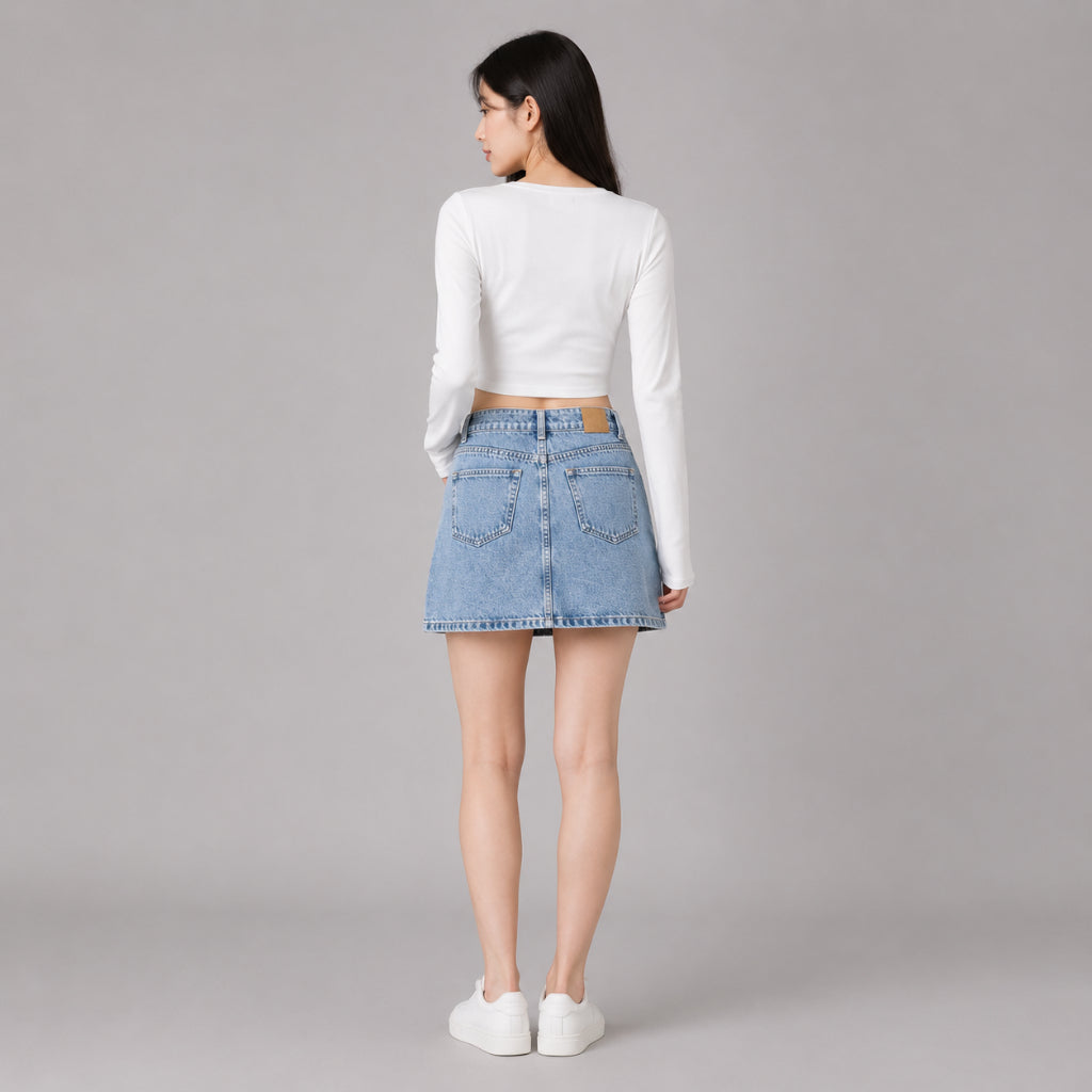 COLEGACY Women Denim Mini Skirt