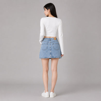 COLEGACY Women Denim Mini Skirt