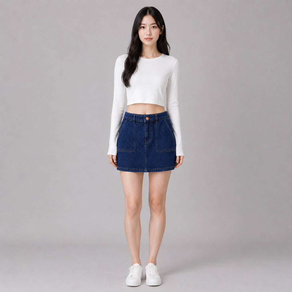 COLEGACY Women Denim Mini Skirt