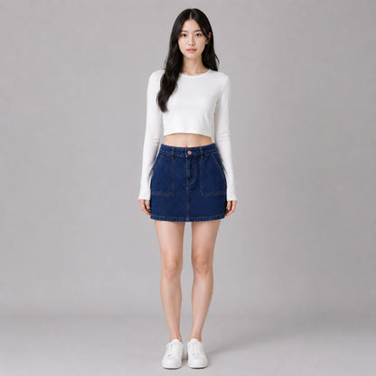 COLEGACY Women Denim Mini Skirt
