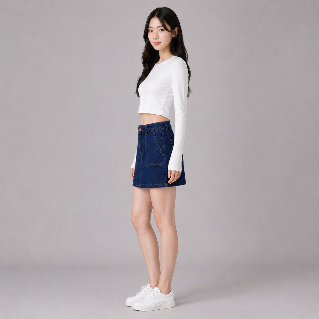 COLEGACY Women Denim Mini Skirt