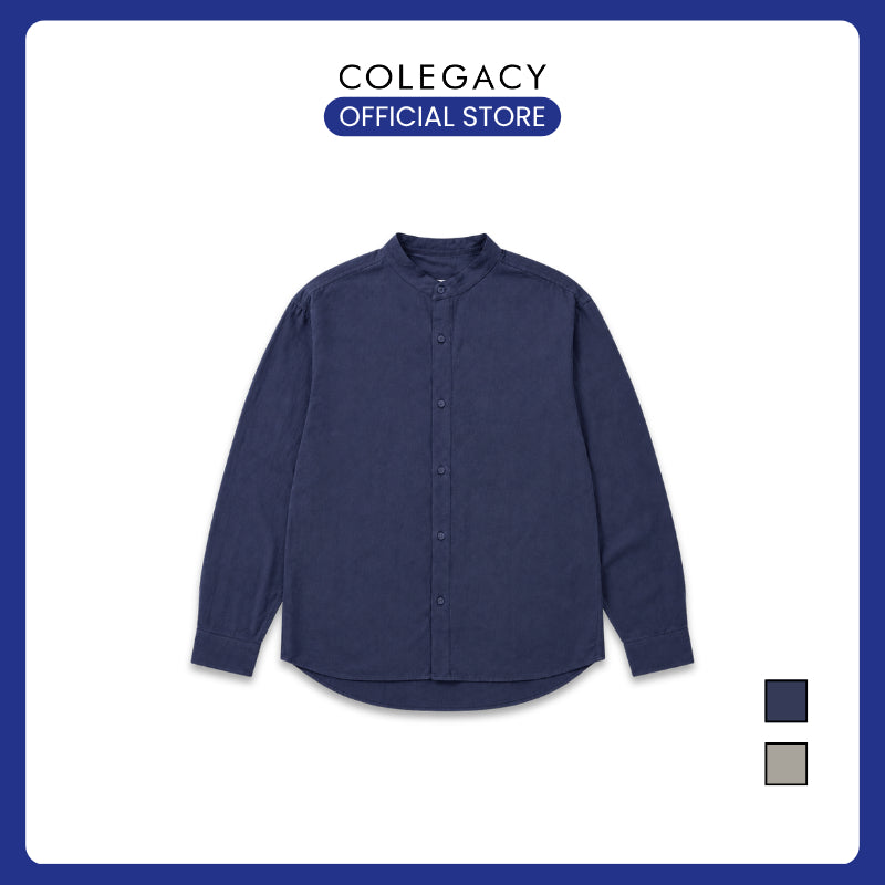 COLEGACY Men Mandarin Collar Long Sleeve Shirt