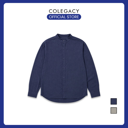 COLEGACY Men Mandarin Collar Long Sleeve Shirt
