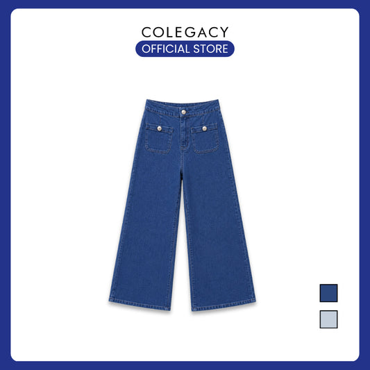 COLEGACY Women Wide Leg Denim Pants