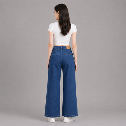 COLEGACY Women Wide Leg Denim Pants