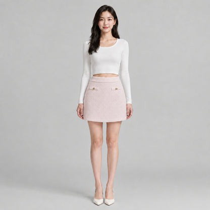 COLEGACY Women Tweed Mini Skirt