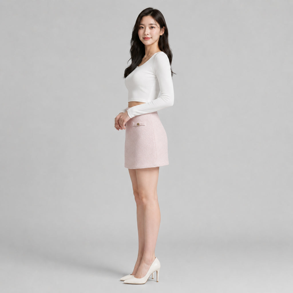 COLEGACY Women Tweed Mini Skirt