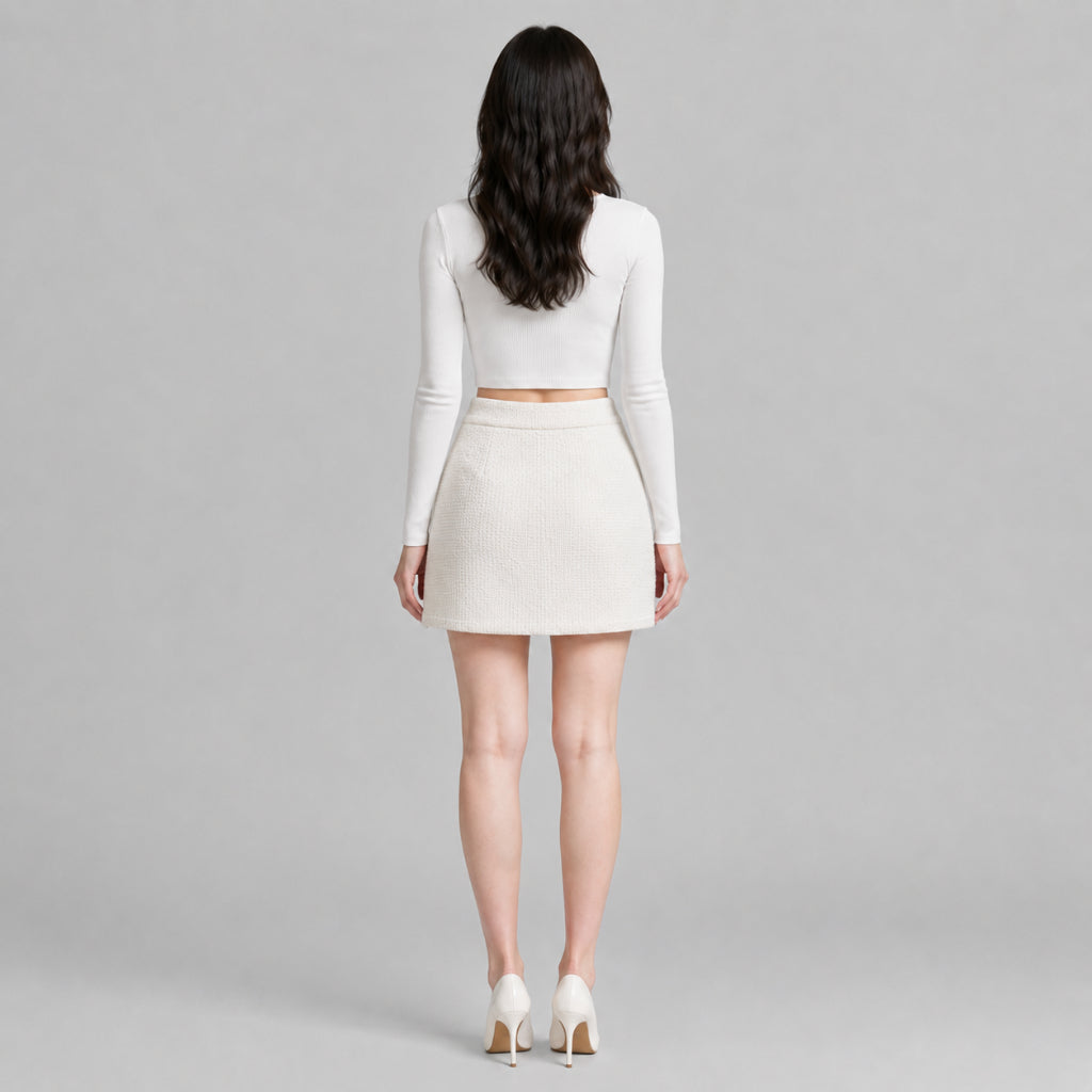 COLEGACY Women Tweed Mini Skirt
