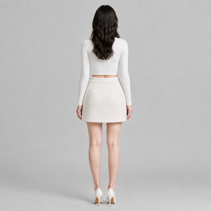 COLEGACY Women Tweed Mini Skirt