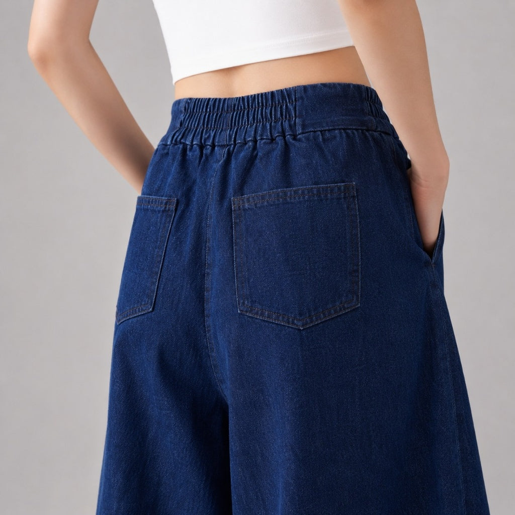 COLEGACY Women Wide Leg Denim Pants