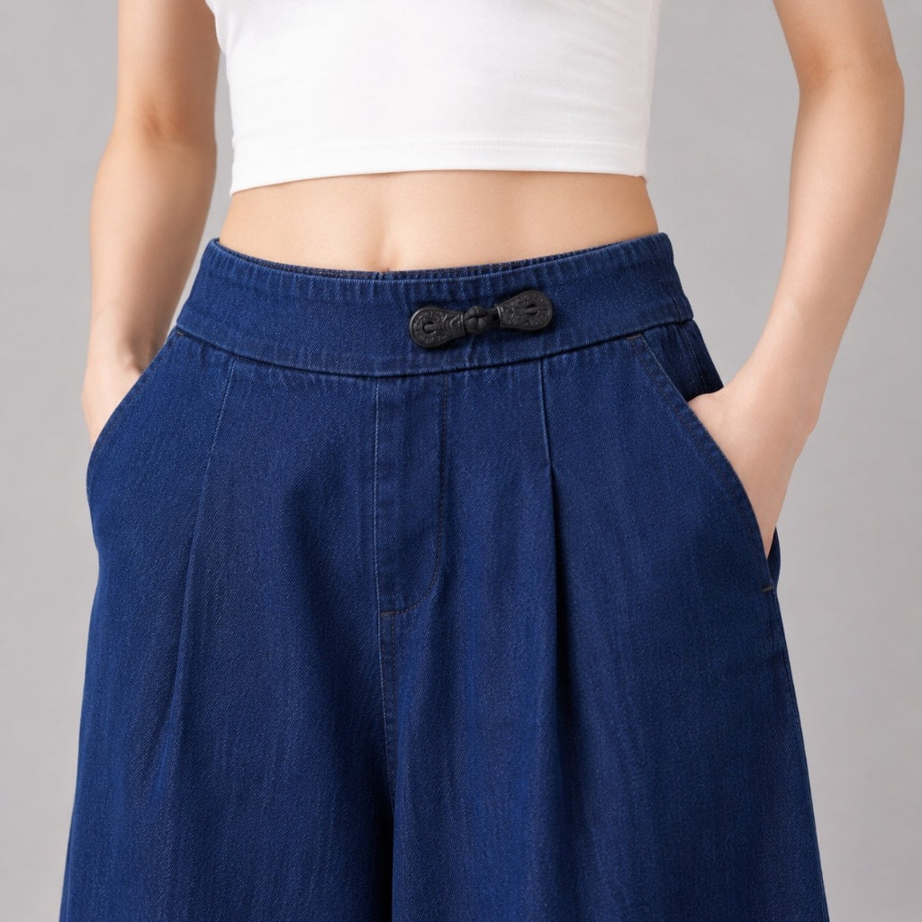 COLEGACY Women Wide Leg Denim Pants