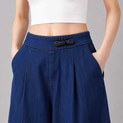 COLEGACY Women Wide Leg Denim Pants