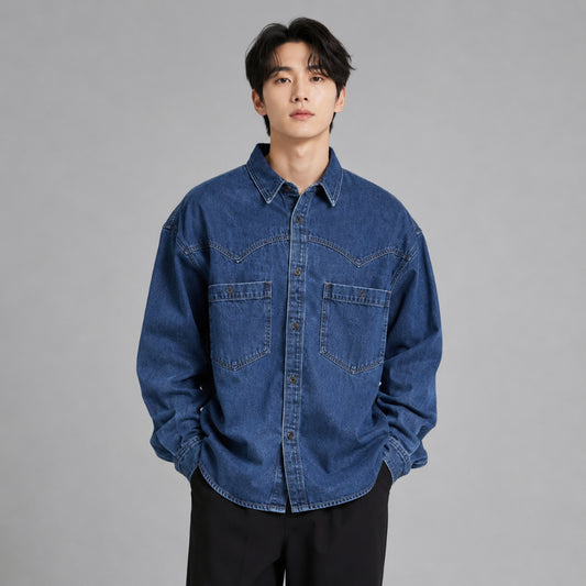 COLEGACY Men Oversized Denim Shirt