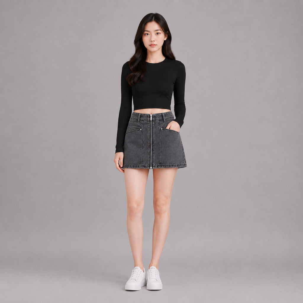 COLEGACY Women Denim Skirt