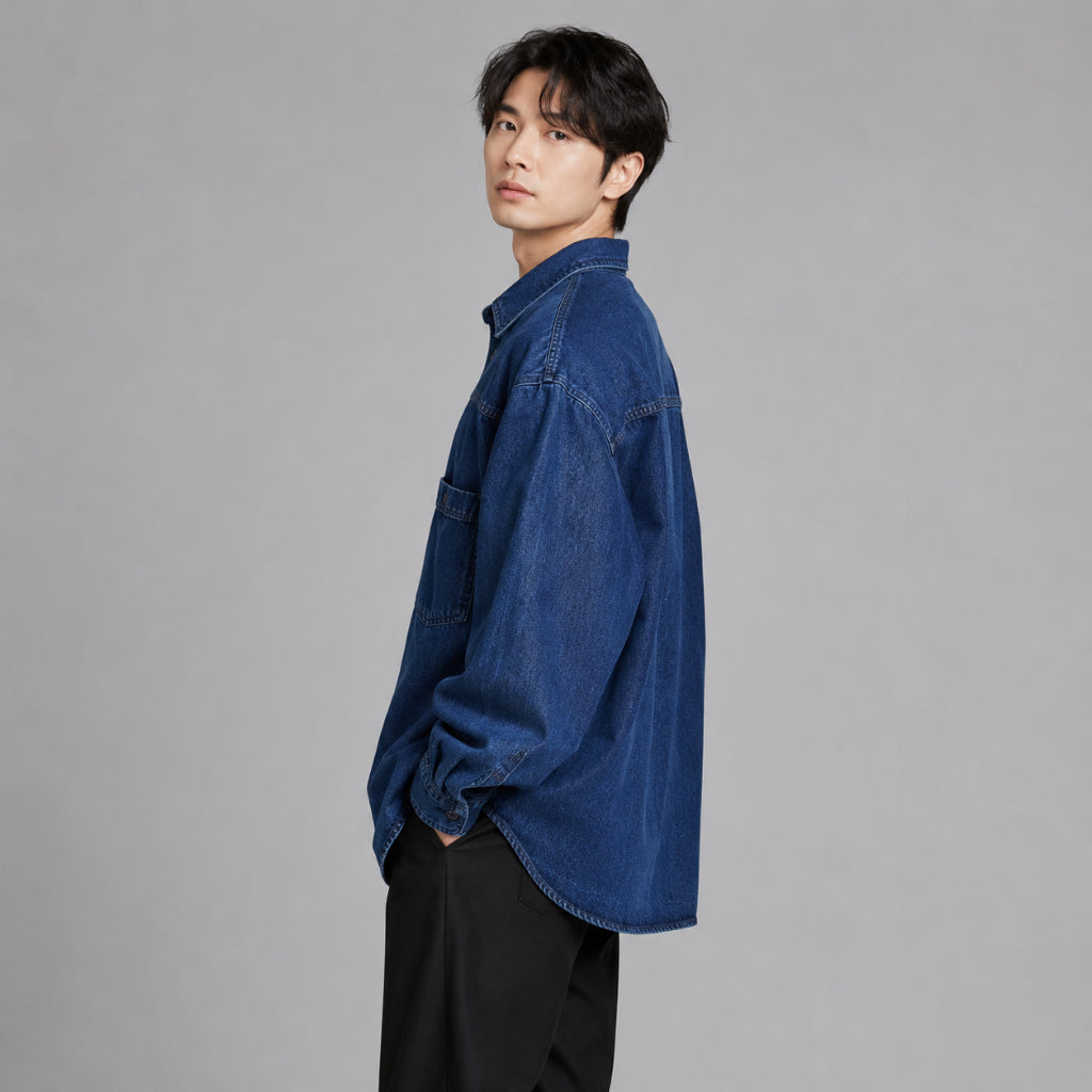 COLEGACY Men Oversized Denim Shirt