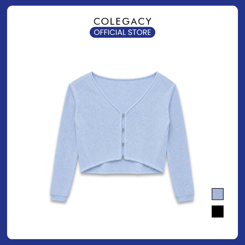 COLEGACY Women Knit Long Sleeve Crop Top