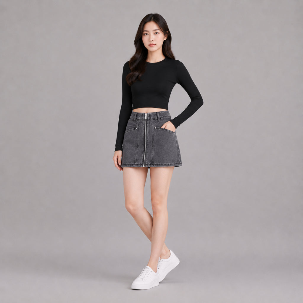 COLEGACY Women Denim Skirt