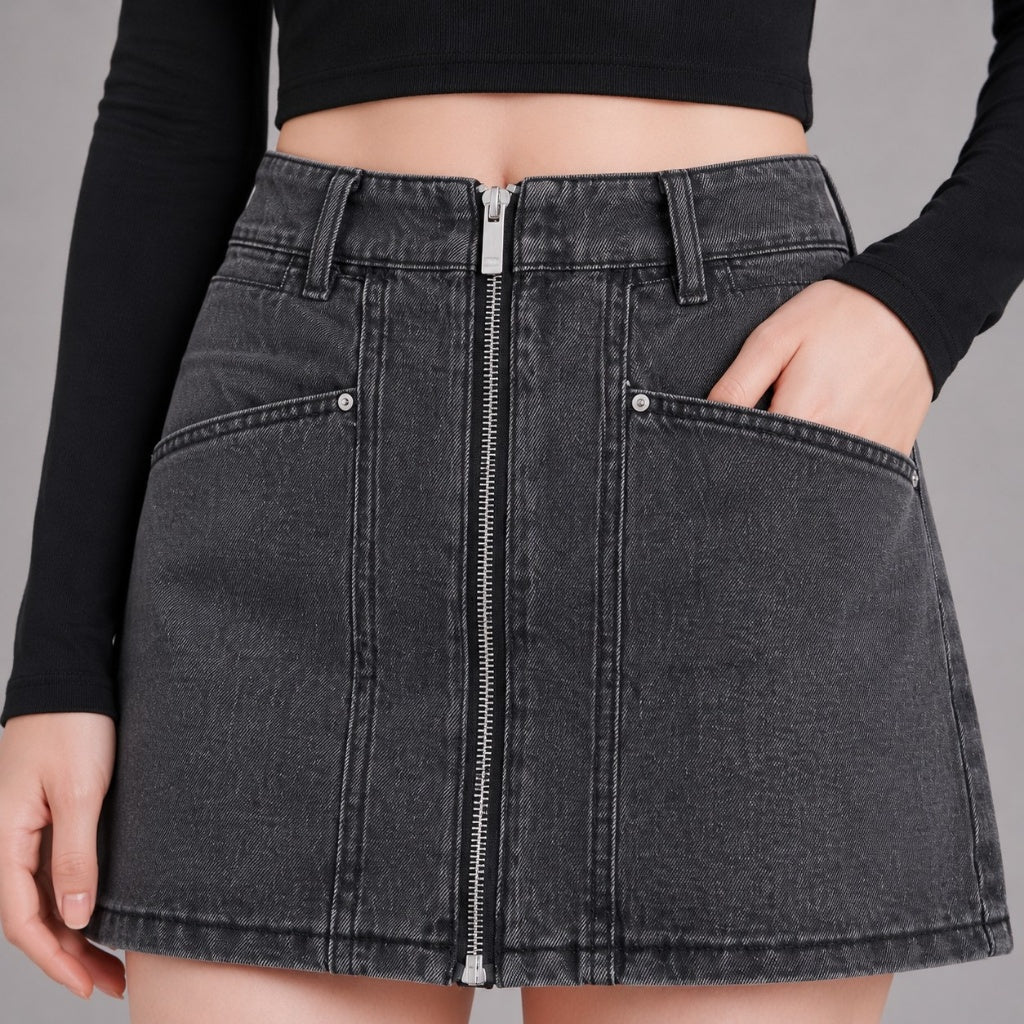 COLEGACY Women Denim Skirt