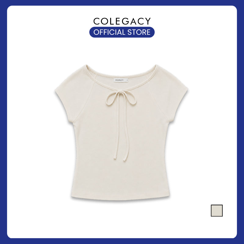 COLEGACY Women Ribbon Tie Crop Top