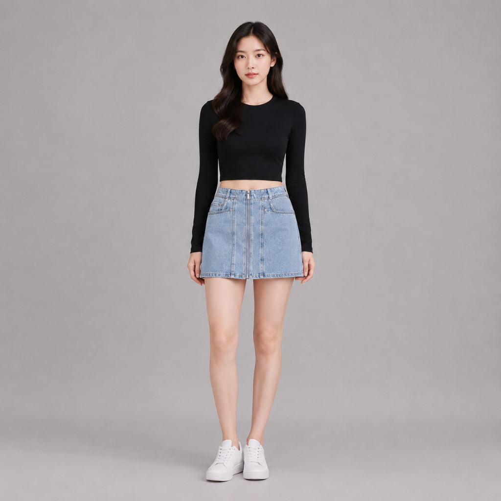 COLEGACY Women Denim Skirt