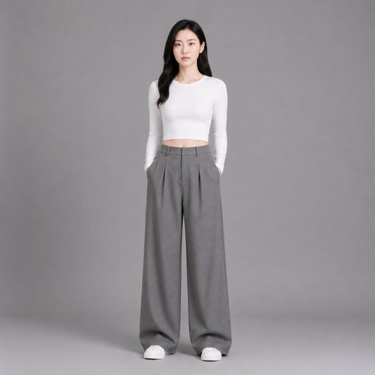 COLEGACY Women Wide Leg Trousers