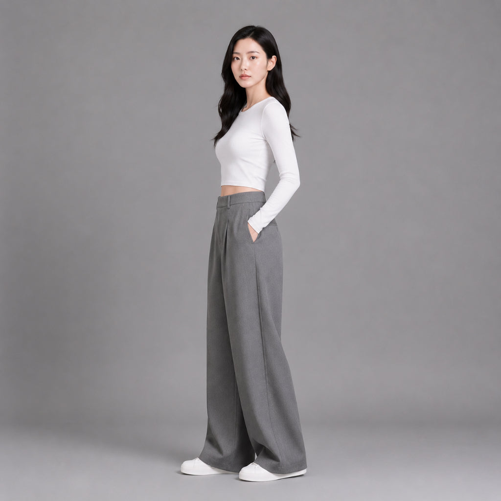 COLEGACY Women Wide Leg Trousers