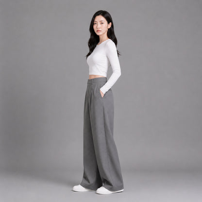 COLEGACY Women Wide Leg Trousers