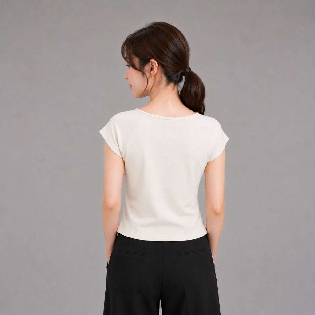 COLEGACY Women Ribbon Tie Crop Top