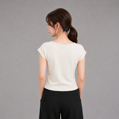 COLEGACY Women Ribbon Tie Crop Top