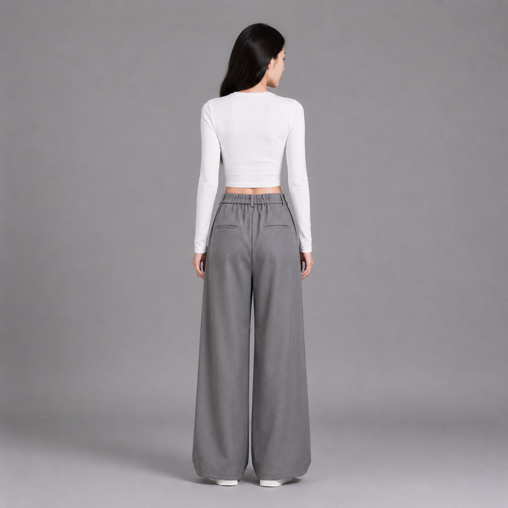 COLEGACY Women Wide Leg Trousers