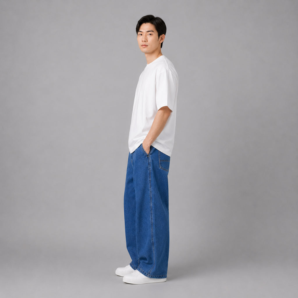 COLEGACY Men Wide Leg Denim Pants