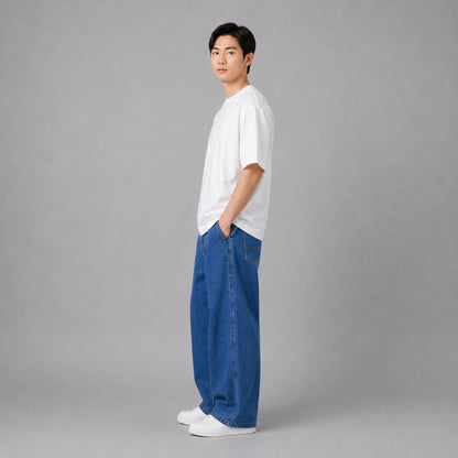 COLEGACY Men Wide Leg Denim Pants