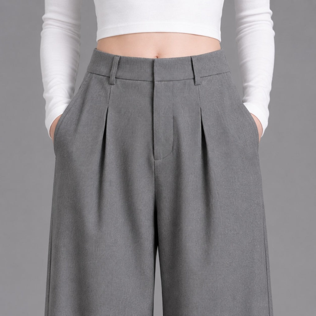 COLEGACY Women Wide Leg Trousers