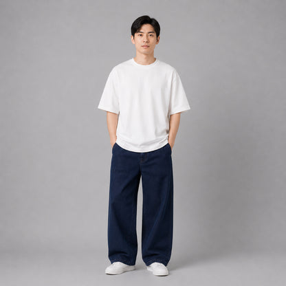 COLEGACY Men Wide Leg Denim Pants