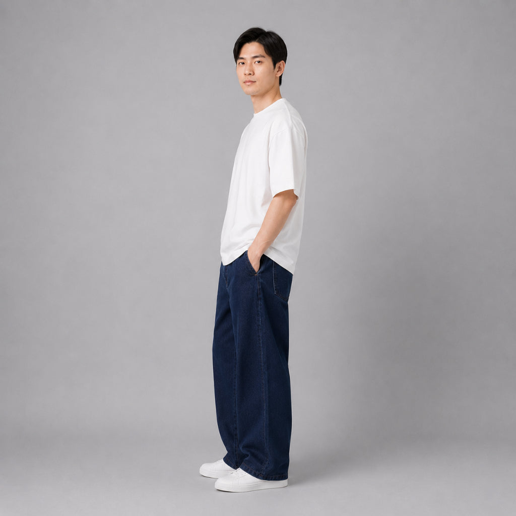 COLEGACY Men Wide Leg Denim Pants